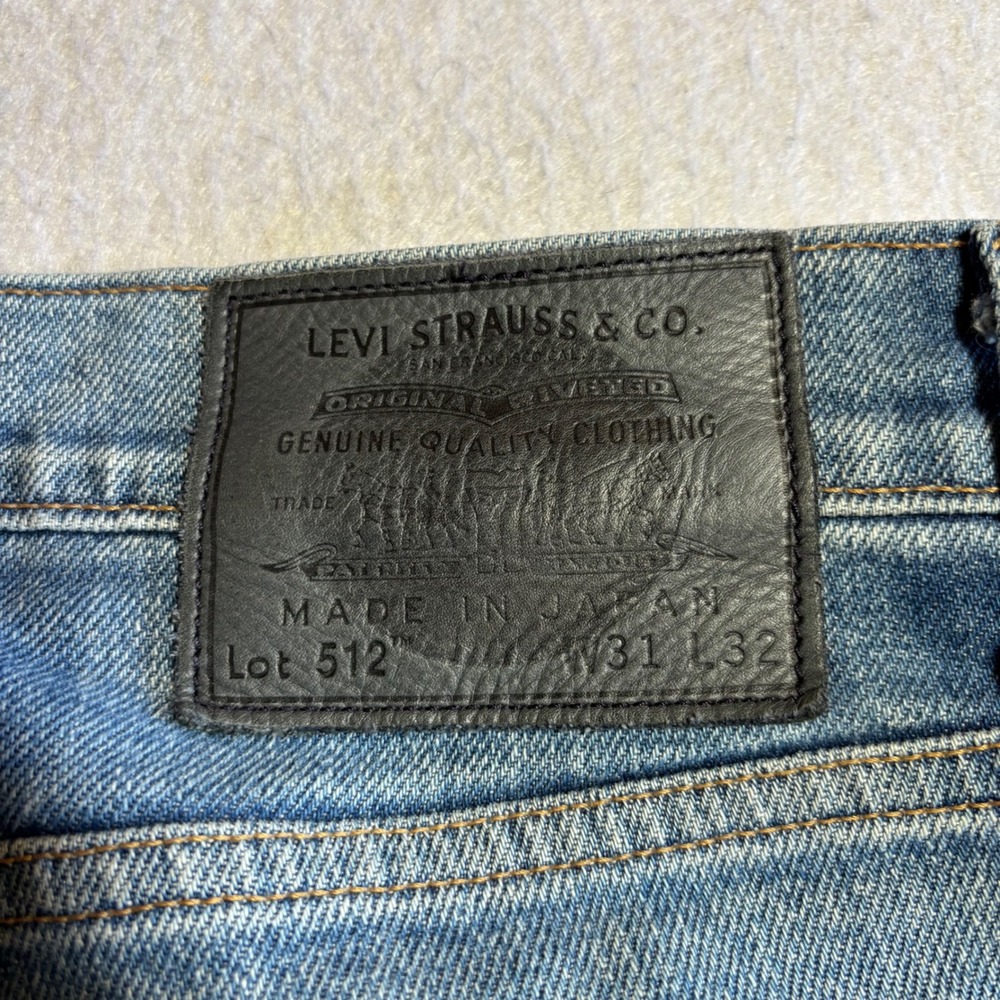 Levi's‎ 512 Slim Taper Jeans Men's Light Wash Selvedge Denim 33x28 Made in Japan - Picture 14 of 15